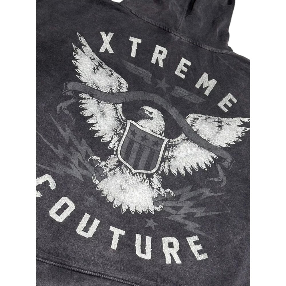 Xtreme Couture By Affliction Unisex Oversized Boxy Pullover Hoodie Bravenet - Picture 3 of 4